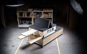 CampBoks Lite bed with bench and table